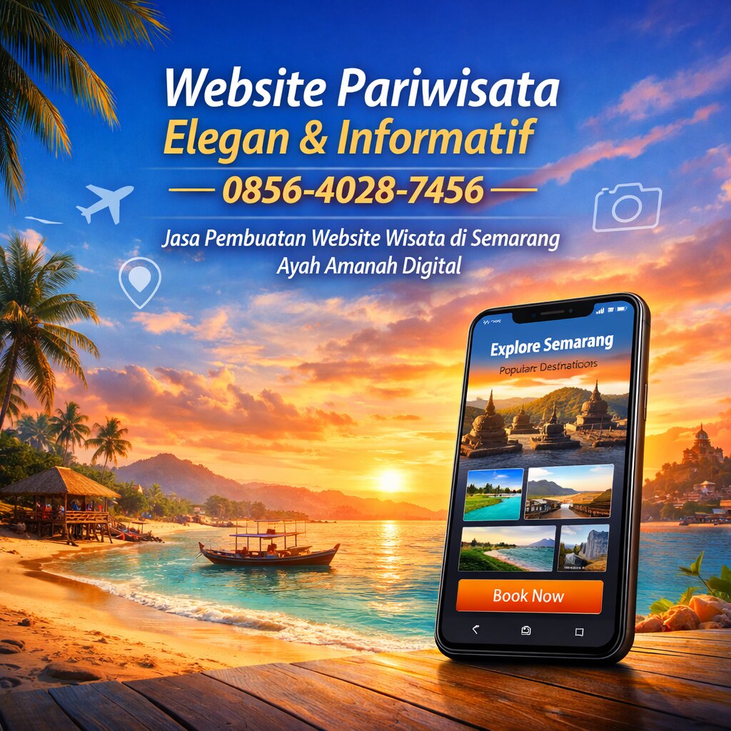 website wisata semarang, web pariwisata, jasa web travel, website destinasi wisata, web tour semarang