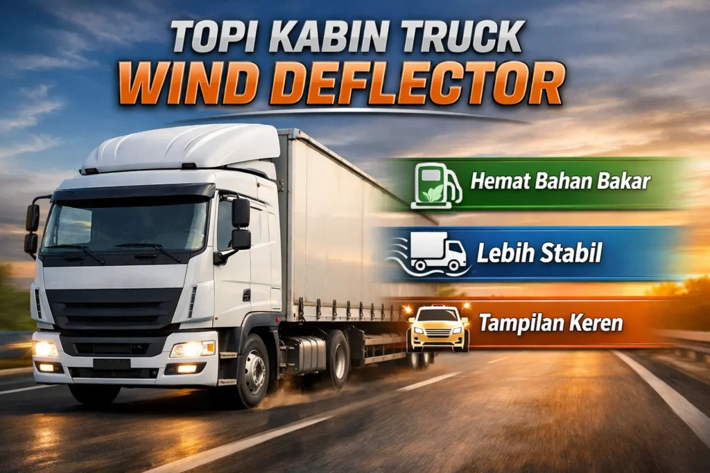 topi kabin truck wind deflector
