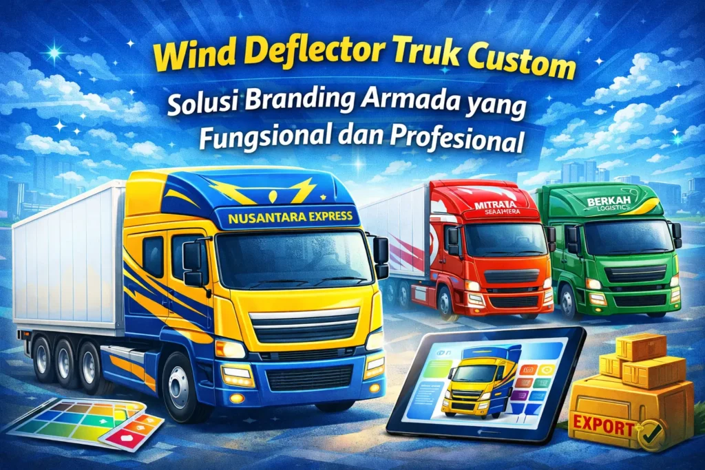 Wind Deflector Truk Custom untuk Branding Armada