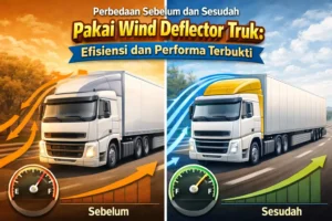 Perbedaan Wind Deflector Truk Sebelum dan Sesudah