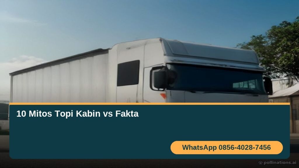Topi kabin wind deflector terpasang di kabin truk box tampak samping, sasis Hino Dutro di workshop karoseri Semarang