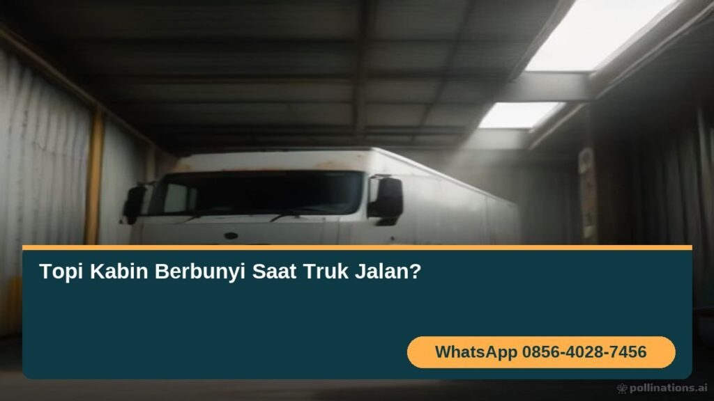 Pemeriksaan topi kabin wind deflector pada truk box saat mencari sumber bunyi